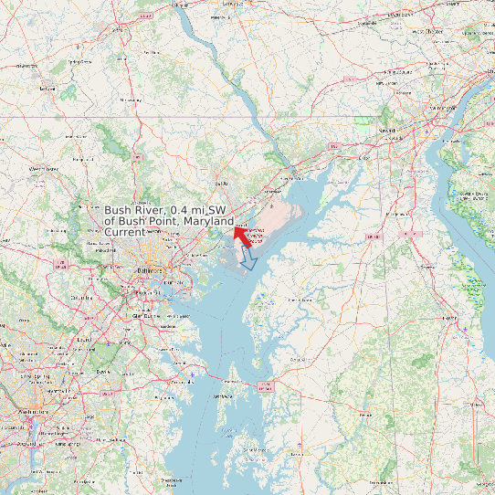 Map of Bush River, 0.4 mi SW of Bush Point, Maryland Current Prediction Station
