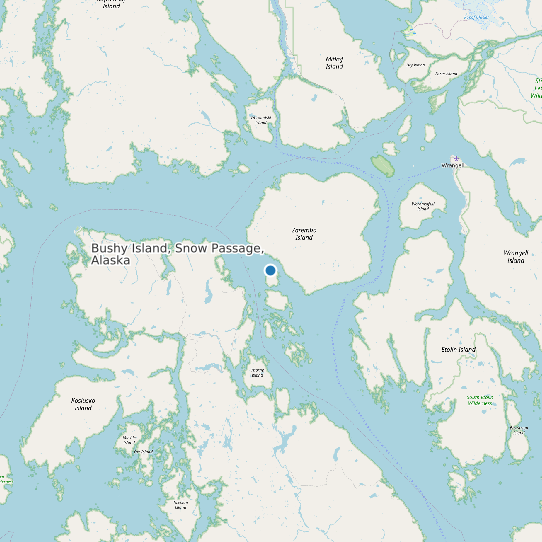 Bushy Island, Snow Passage, Alaska map