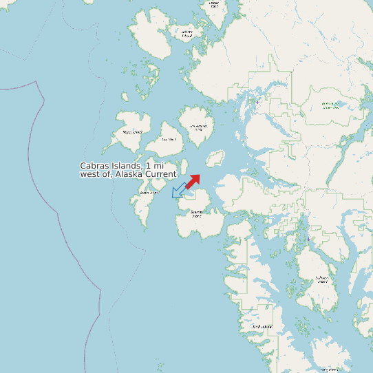 Cabras Islands, 1 mi west of, Alaska Current map