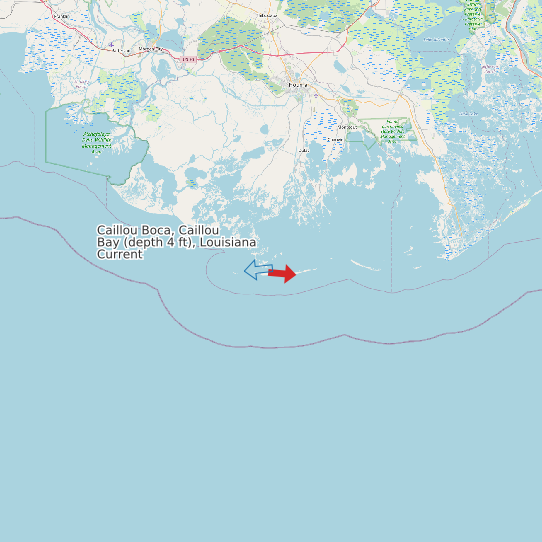 Caillou Boca, Caillou Bay (depth 4 ft), Louisiana Current map