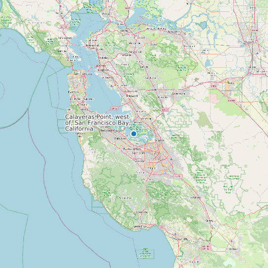 Map of Calaveras Point, west of, San Francisco Bay, California Tide Prediction Station