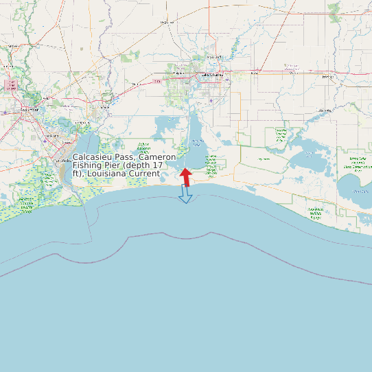 Calcasieu Pass, Cameron Fishing Pier (depth 17 ft), Louisiana Current map