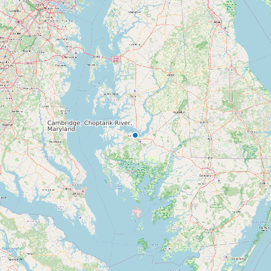 Cambridge, Choptank River, Maryland map
