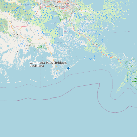 Caminada Pass (bridge), Louisiana map
