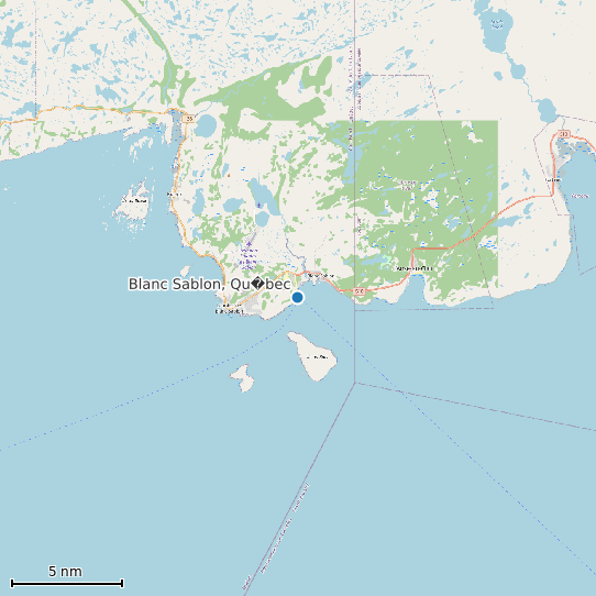 Map of Blanc Sablon, Qu�bec Tide Prediction Station
