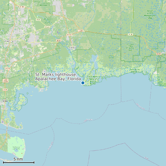 Map of St. Marks lighthouse, Apalachee Bay, Florida Tide Prediction Station