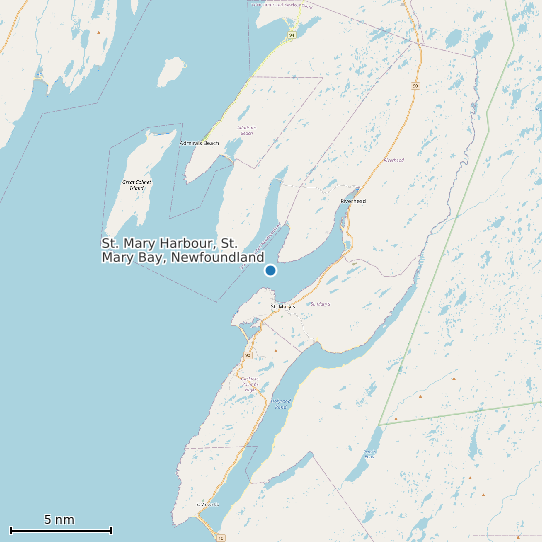 Map of St. Mary Harbour, St. Mary Bay, Newfoundland Tide Prediction Station