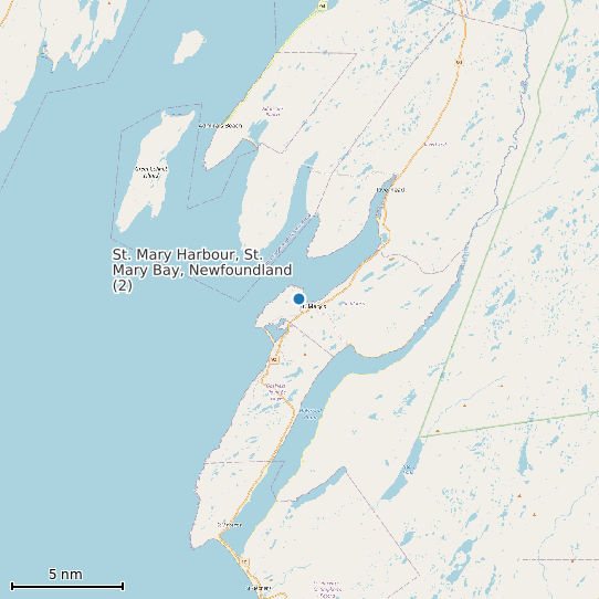 Map of St. Mary Harbour, St. Mary Bay, Newfoundland (2) Tide Prediction Station