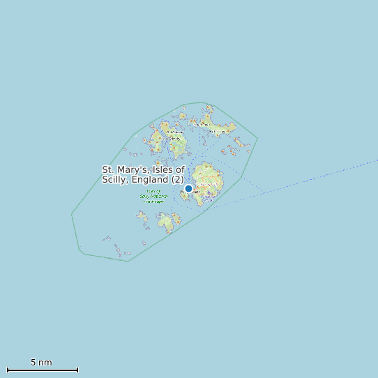 Map of St. Mary's, Isles of Scilly, England (2) Tide Prediction Station