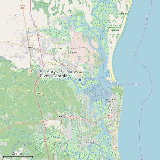 Map of St. Marys, St. Marys River, Georgia Tide Prediction Station