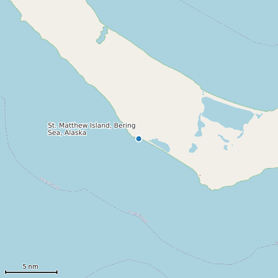Map of St. Matthew Island, Bering Sea, Alaska Tide Prediction Station