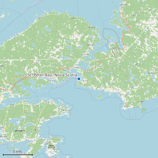 Map of St. Peter Bay, Nova Scotia Tide Prediction Station
