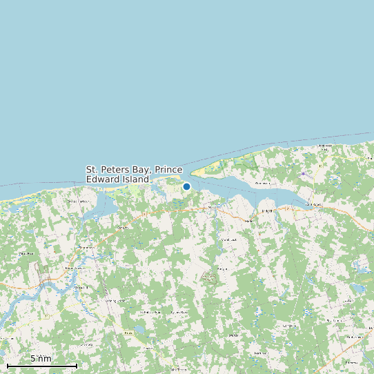 Map of St. Peters Bay, Prince Edward Island Tide Prediction Station