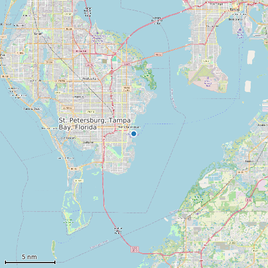 Map of St. Petersburg, Tampa Bay, Florida Tide Prediction Station