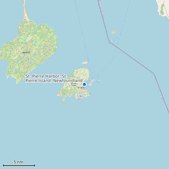 Map of St. Pierre Harbor, St. Pierre Island, Newfoundland Tide Prediction Station