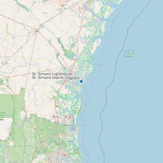 Map of St. Simons Lighthouse, St. Simons Island, Georgia Tide Prediction Station