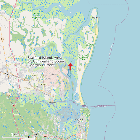 Map of Stafford Island, west of, Cumberland Sound, Georgia Current Prediction Station