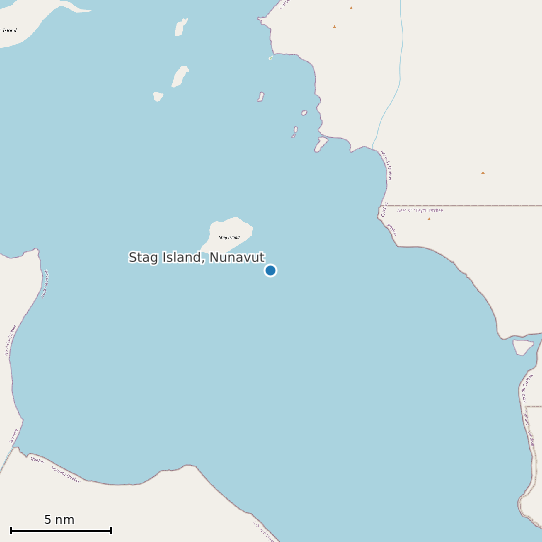 Map of Stag Island, Nunavut Tide Prediction Station