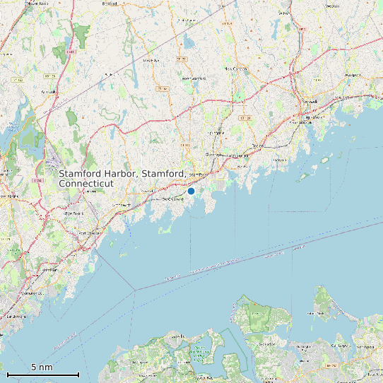 Map of Stamford Harbor, Stamford, Connecticut Tide Prediction Station