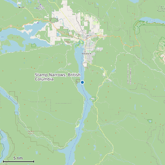 Map of Stamp Narrows, British Columbia Tide Prediction Station