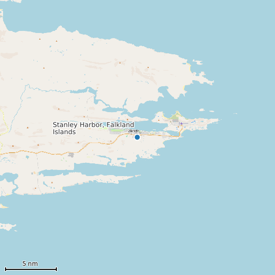 Map of Stanley Harbor, Falkland Islands Tide Prediction Station