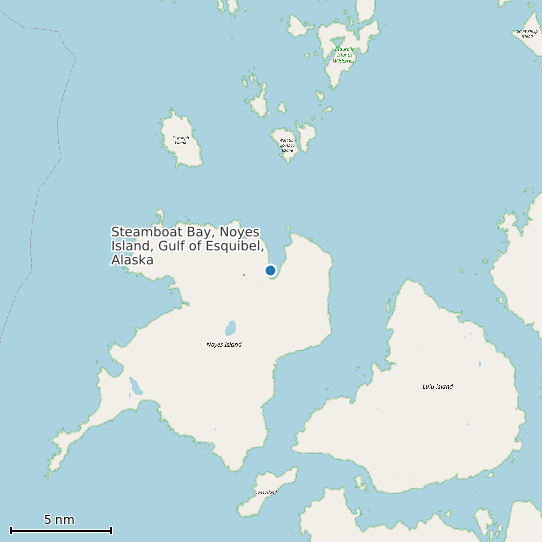 Map of Steamboat Bay, Noyes Island, Gulf of Esquibel, Alaska Tide Prediction Station