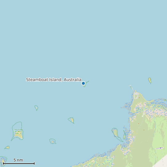 Map of Steamboat Island, Australia Tide Prediction Station