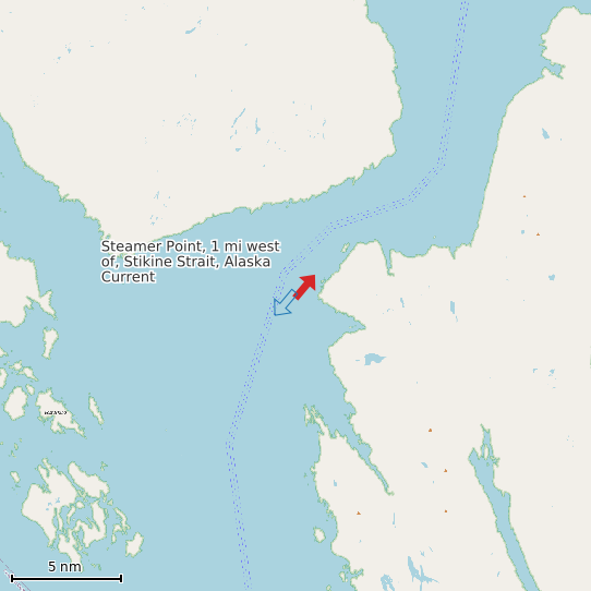 Map of Steamer Point, 1 mi west of, Stikine Strait, Alaska Current Prediction Station