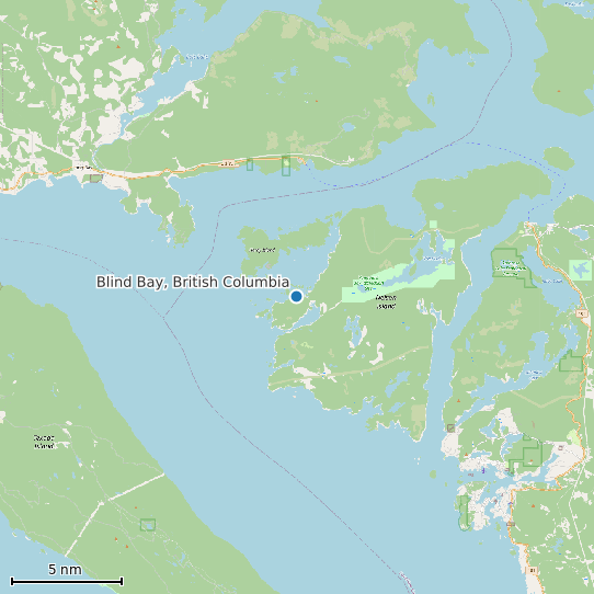 Map of Blind Bay, British Columbia Tide Prediction Station