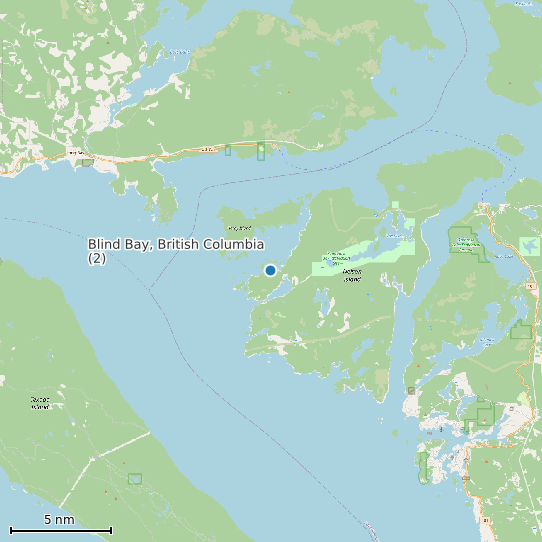 Map of Blind Bay, British Columbia (2) Tide Prediction Station