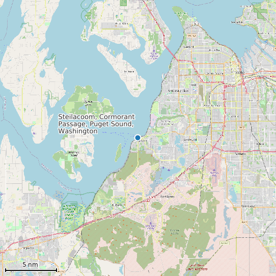 Map of Steilacoom, Cormorant Passage, Puget Sound, Washington Tide Prediction Station