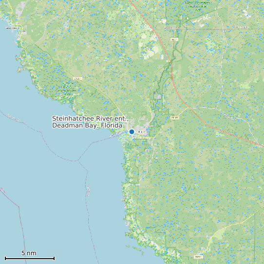 Map of Steinhatchee River ent., Deadman Bay, Florida Tide Prediction Station