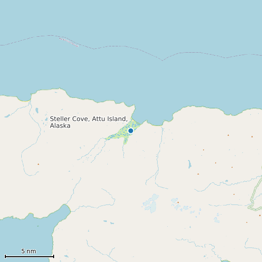 Map of Steller Cove, Attu Island, Alaska Tide Prediction Station