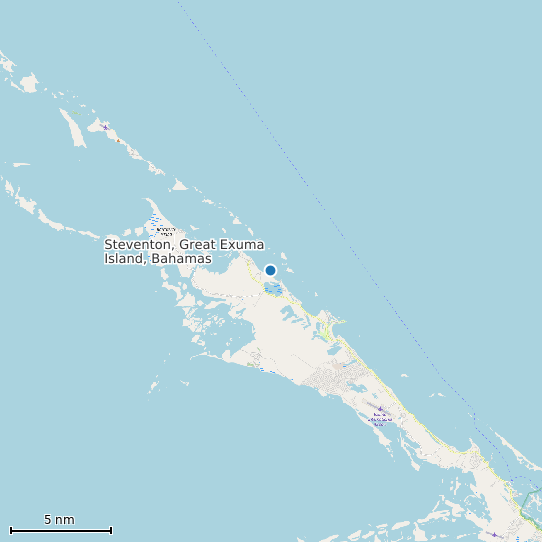 Map of Steventon, Great Exuma Island, Bahamas Tide Prediction Station