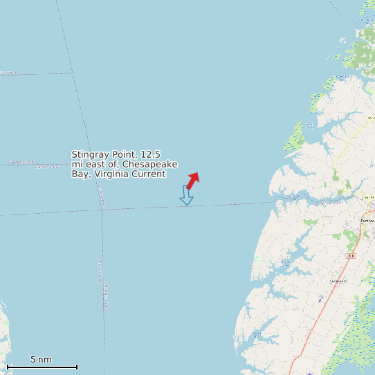 Map of Stingray Point, 12.5 mi east of, Chesapeake Bay, Virginia Current Prediction Station