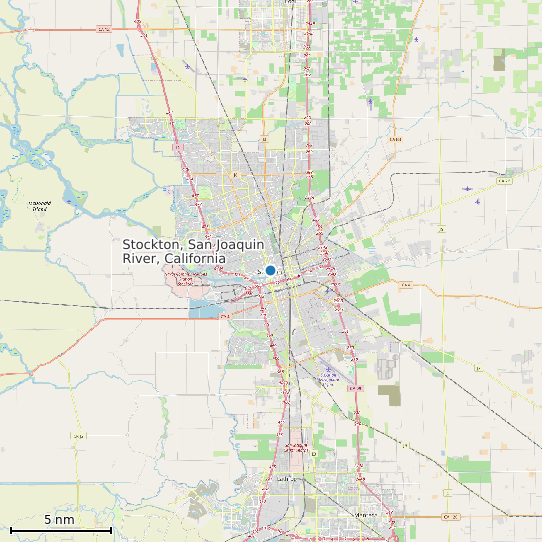 Map of Stockton, San Joaquin River, California Tide Prediction Station