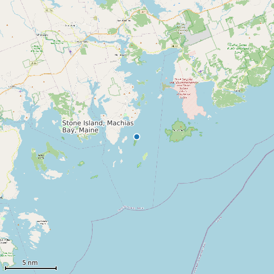 Map of Stone Island, Machias Bay, Maine Tide Prediction Station