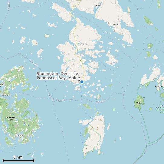 Map of Stonington, Deer Isle, Penobscot Bay, Maine Tide Prediction Station