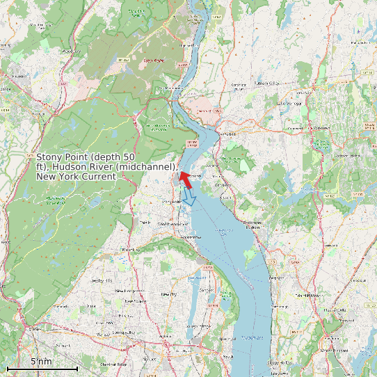 Map of Stony Point (depth 50 ft), Hudson River (midchannel), New York Current Prediction Station
