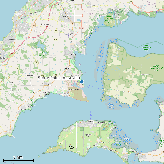 Map of Stony Point, Australia Tide Prediction Station