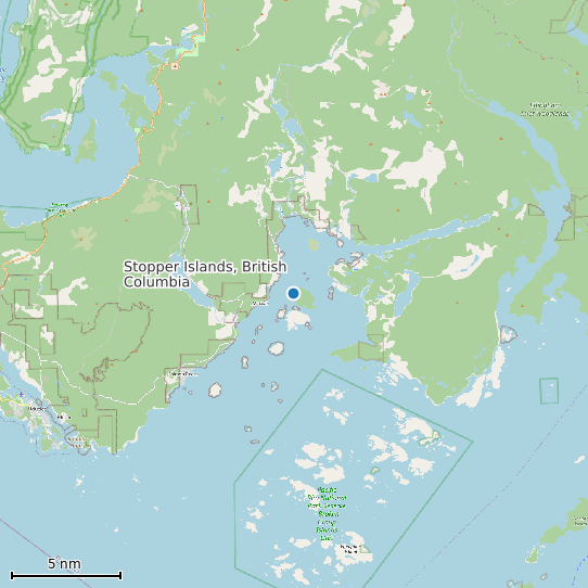 Map of Stopper Islands, British Columbia Tide Prediction Station