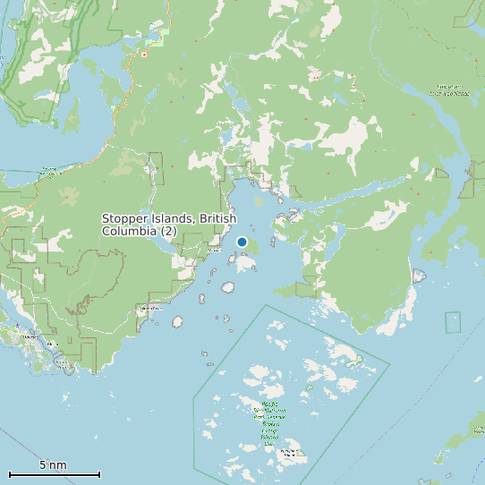 Map of Stopper Islands, British Columbia (2) Tide Prediction Station