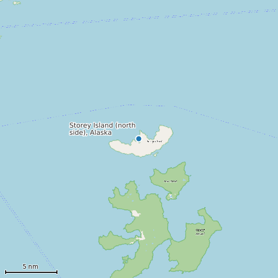 Map of Storey Island (north side), Alaska Tide Prediction Station