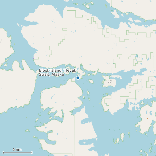 Map of Block Island, Tlevak Strait, Alaska Tide Prediction Station