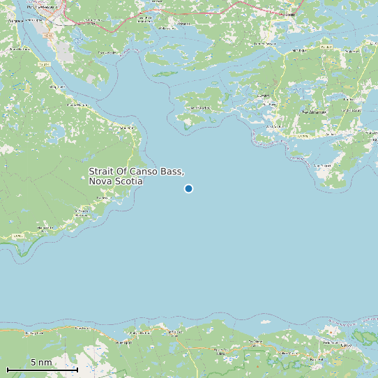 Map of Strait Of Canso Bass, Nova Scotia Tide Prediction Station
