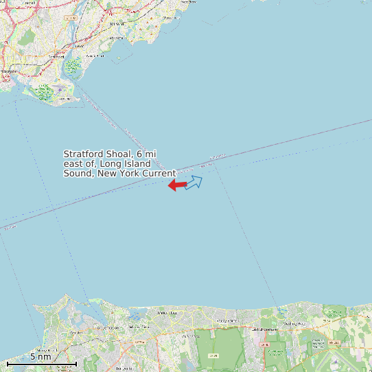 Map of Stratford Shoal, 6 mi east of, Long Island Sound, New York Current Prediction Station