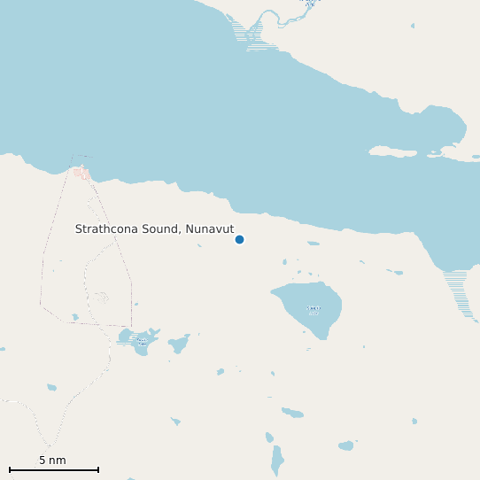 Map of Strathcona Sound, Nunavut Tide Prediction Station