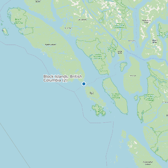 Map of Block Islands, British Columbia (2) Tide Prediction Station