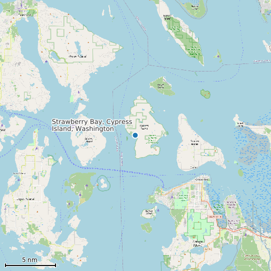 Map of Strawberry Bay, Cypress Island, Washington Tide Prediction Station