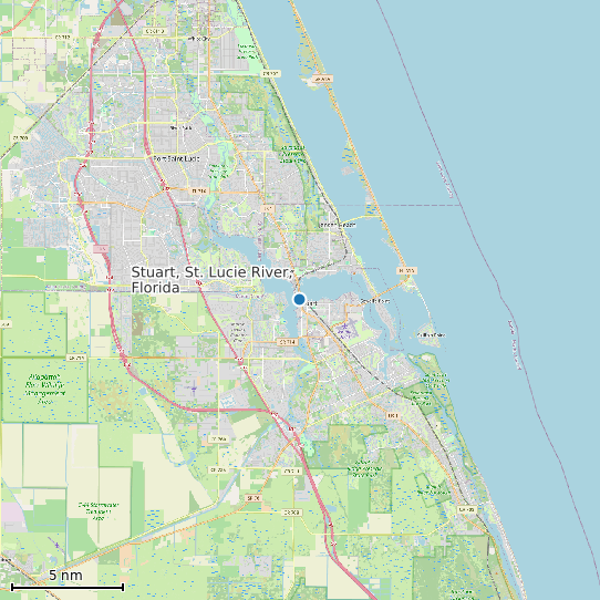 Map of Stuart, St. Lucie River, Florida Tide Prediction Station